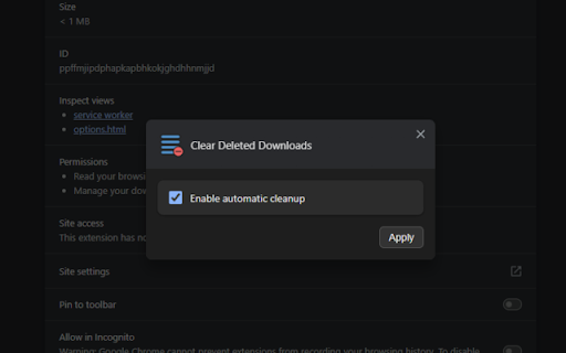 Clear Deleted Downloads :: Removes deleted items from the 'Downloads' list