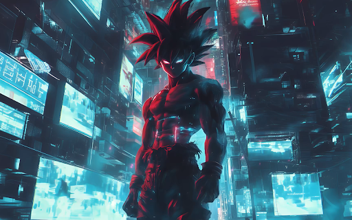 Cyberpunk Son Goku Live Wallpaper :: Level up your Chrome with Cyberpunk Son Goku Live Wallpaper. by Gameograf.com