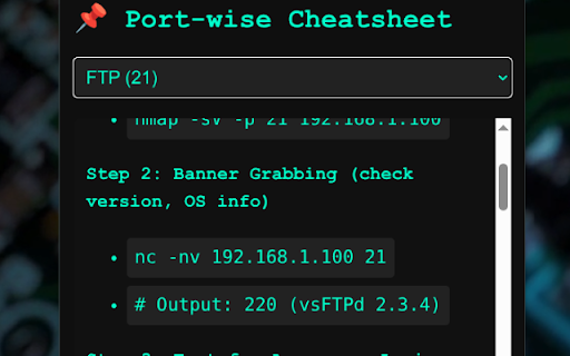 Network Pentesting Toolkit - VAPT :: Cybersecurity extension for VAPT, pentesting, and security testing. Includes port exploits, cheatsheets & tools.
