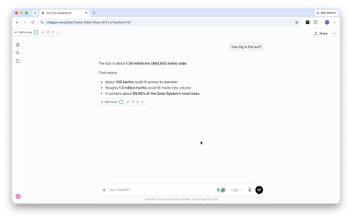 Fact It :: Real-time fact-checking for any AI you chat with.