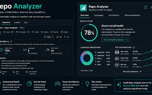 Repo Analyzer :: Analyze GitHub repos from the current page — local-first, no API key required.