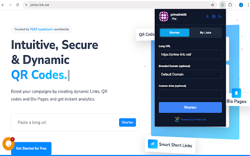 URL Shortener | Prime-Link :: Create short links with powerful tracking all in your browser.