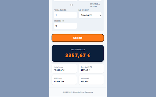 Stipendio Netto Calcolatore :: Calcola il tuo stipendio netto mensile e annuale partendo dal RAL (Italia).