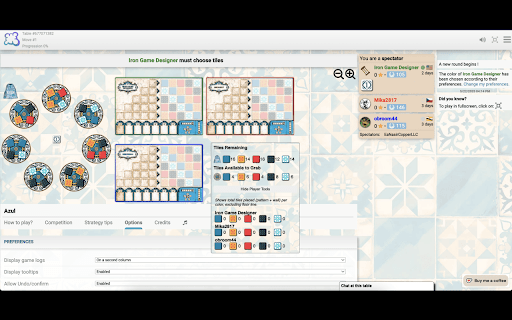 Azul Companion :: Player analytics tools for Azul on Board Game Arena