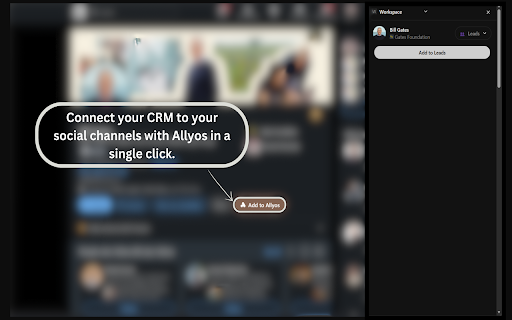 Allyos :: Save profiles to Allyos with one click from integrations like LinkedIn, Proff, and others in the future.