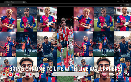 Lamine Yamal Live Wallpaper :: Experience the rising star Lamine Yamal in a dynamic football moment.