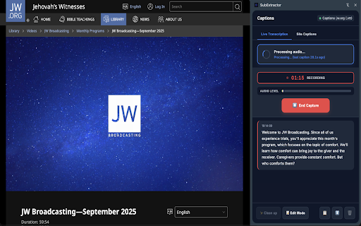 SubExtractor :: Real-time AI transcription and subtitle extraction for video content