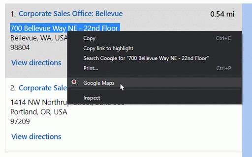 Search on Google Maps :: Search on Google Maps selected text