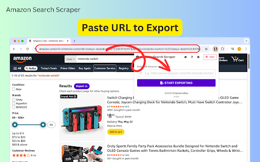 Amazon Search Scraper :: Easily export Amazon search results to CSV, JSON, or Excel.