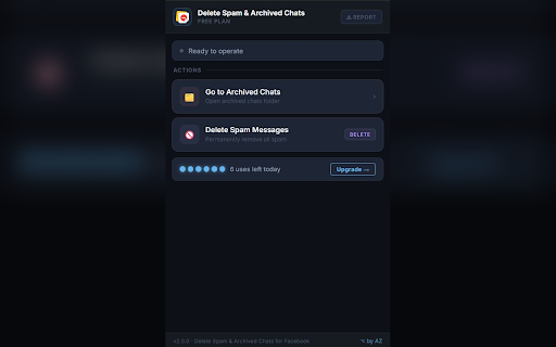 Delete Spam & Archived Chats for Facebook :: Delete spam and archived chats for Facebook automatically. Bulk chat management tool.