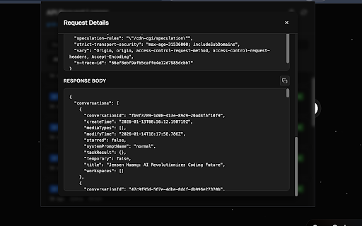API Request Logger :: Developer tool that logs all API calls made by websites. Shows method, headers, payload, and response in a clean dev-friendly UI.