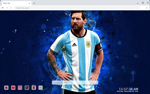 Lionel Messi in Argentina Jersey Live Wallpaper :: Transform your new tab with stunning live HD wallpapers of Lionel Messi in his Argentina jersey, bringing the essence of soccer...
