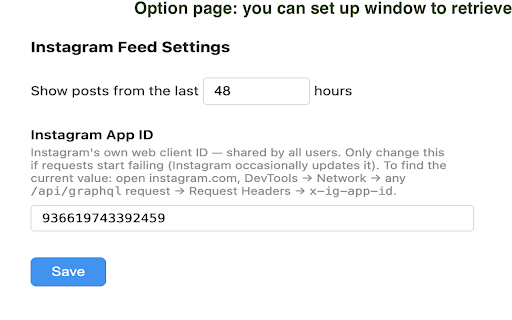 Instagram Following Feed Quickview :: Chronological feed from people you follow, as a new tab page, in a grid view.