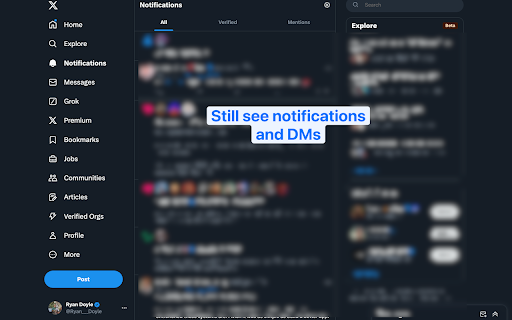 Twitter Focus :: Hide Twitter home feed while keeping posting and notifications