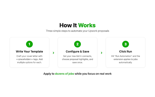 Upwork Proposal Automation :: Automate Upwork job proposals with AI-powered cover letter personalization