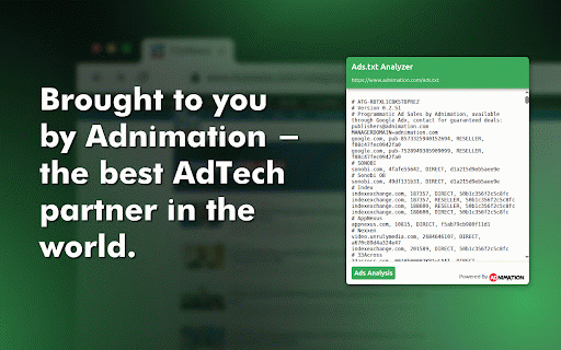Ads.txt Analyzer :: The official Ads.txt Analyzer Extension by Adnimation.