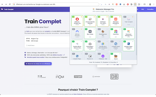 Extension Manager Pro :: Easily manage your Chrome extensions - enable/disable and add to favorites
