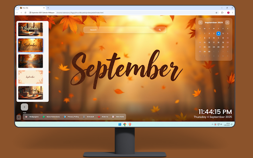 September 2025 Calendar Wallpaper :: Beautiful September wallpaper featuring autumn leaves, cozy fall vibes, and seasonal transition themes.