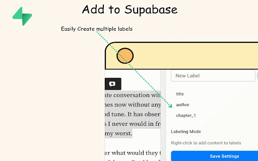 Add to Supabase :: Save selected text to Supabase