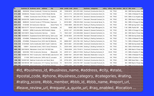 BBB Extractor - Extract search results to CSV :: Extract and export BBB business search results to CSV, Excel, or JSON.