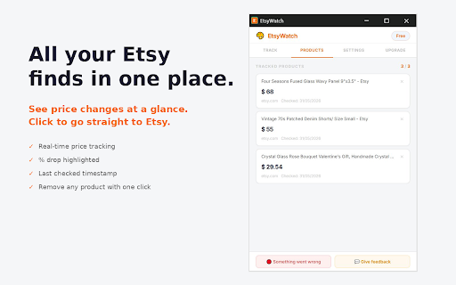 EtsyWatch - Etsy Price Tracker :: Track prices on Etsy and get email alerts when they drop.