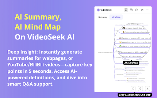 VideoSeek: AI Video Summarizer for YouTube & Transcripts :: VideoSeek: Instantly summarize YouTube/BiliBili/TikTok Key points, mind maps & subs. For students/creators Try free!