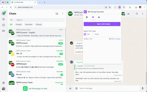 WA Group Exporter - Download Group Phone Numbers :: Instantly export WhatsApp Group contacts to CSV or VCard with just one click. Download all phone numbers easily.