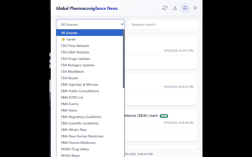 Global Pharmacovigilance News Aggregator :: Aggregates and notifies on pharmacovigilance news from global regulators and PV portals.