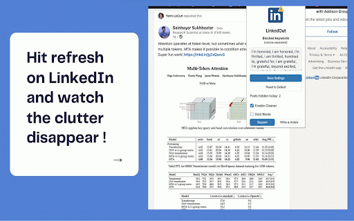 LinkedOut :: Tired of 'I'm honored to announce...'? LinkedOut filters the fluff so you don’t have to.