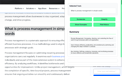 Student AI :: Helps students understand complex texts with summaries, examples, and video resources
