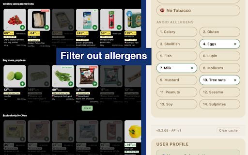 Abstigan :: Filter out products that don't fit your diet from online grocery stores. Vegan, vegetarian, alcohol-free, allergens and more.