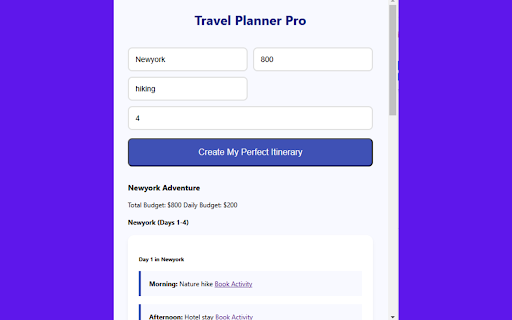 Travel Planner Pro :: Travel Planner Pro is a smart trip planning tool that helps users create personalized travel itineraries. By entering destinations,…