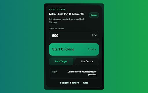 Auto Clicker :: Auto-click at any speed. Pick a target or follow your cursor. No tracking. No data leaves your device.