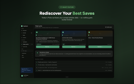Clipstack — Save Articles & Read Later :: Save articles, blog posts & web pages to read later. Full-text search, tags, highlights, and a clean reading experience.