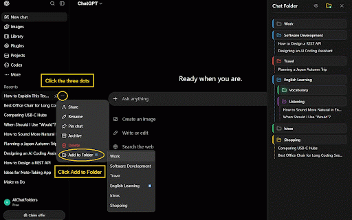 AI Chat Folders :: Manage your AI chats with folders.