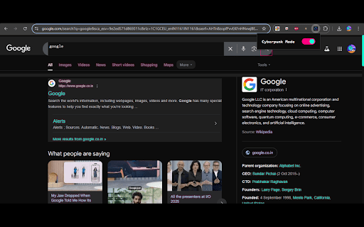 Cyberpunk Mode :: Transforms pages into a cyberpunk-inspired, neon-lit dark theme.