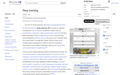 AI Clip Sheet :: Save any webpage to Google Sheets with an AI-generated summary.
