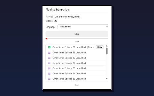 Playlist Transcripts :: Extract transcripts from every video in a YouTube playlist. Copy or download as ZIP.