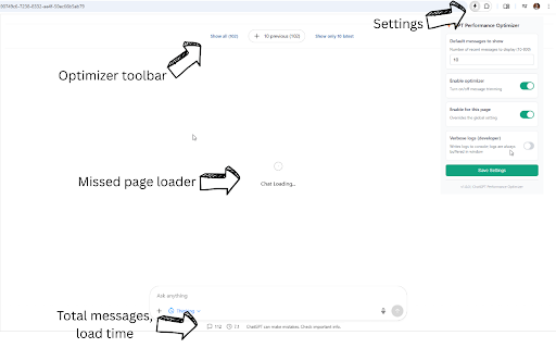 GPT Performance Optimizer :: Clamps ChatGPT conversations to last N messages keeping long chats fast.