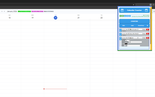 Calendar Counter :: A Google Calendar Extension to display counters.