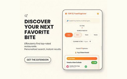 Nomadine :: discover the top 5 best-rated food places near you.