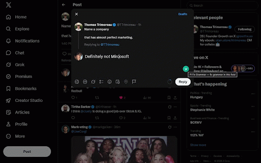 PI Fix Grammar :: Fix grammar in any text field with one tap. Chrome built-in AI on device, or sign in with PI Labs Premium and it just works.