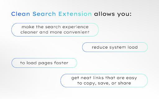 Clean Search Extension :: Auto-clean popular search engine URLs for a faster, cleaner experience