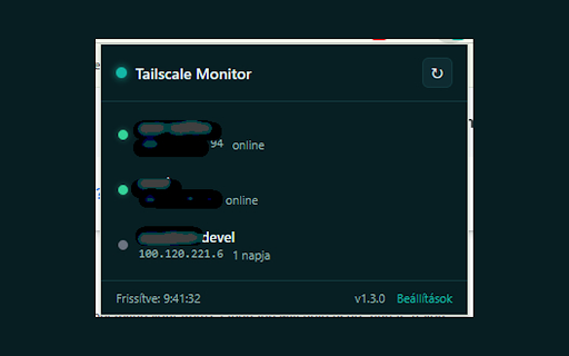 Tailscale Monitor :: See which devices in your Tailscale network are online/offline, with alerts.