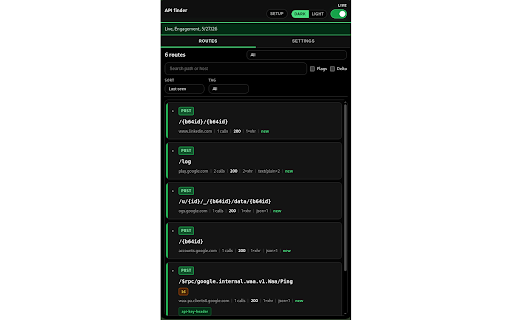 API finder :: Passive API discovery tool for security testers. Discovers API endpoints from browser traffic, flags risks, exports OpenAPI/Postman.