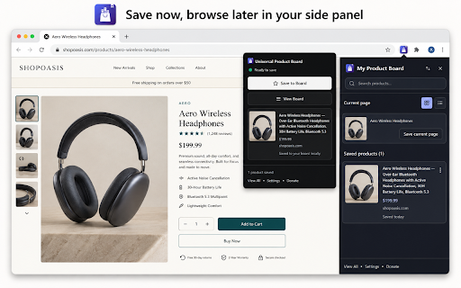 Universal Product Board :: Save and organize products from shopping pages into one local board