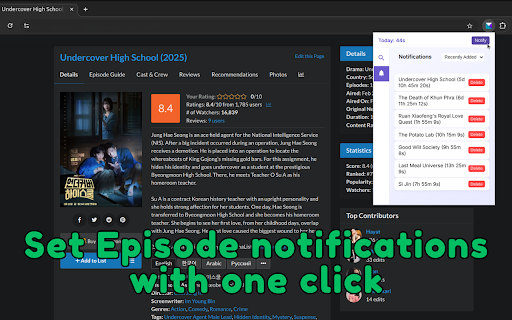 Superpower MDL :: Supercharge your MyDramaList experience! Search dramas instantly, track time spent, and get episode release alerts with ease.