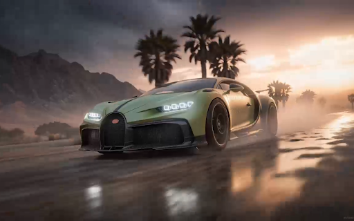 Bugatti Desert Drive Live Wallpaper :: Transform your new tab into a stunning Bugatti desert drive with this live HD video wallpaper for an exhilarating experience.