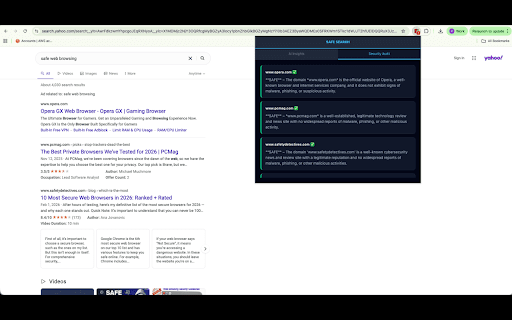 Safe Search :: Enhance your Yahoo search with real-time AI insights and security audits for results.