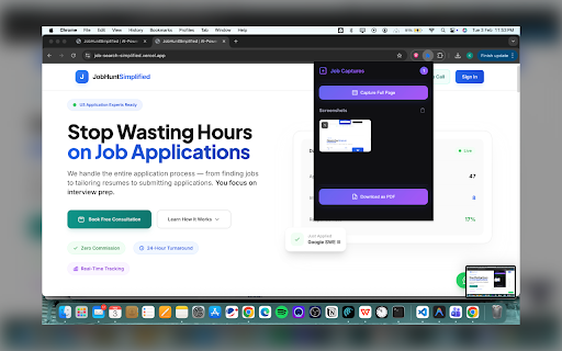 Job Captures :: Capture full-page job listings and export them as a single PDF